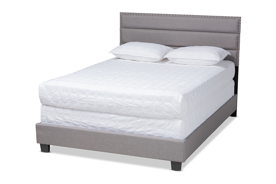 Picture of Baxton Studio CF9084C-Grey-King Ansa Modern & Contemporary Grey Fabric Upholstered Bed - King Size