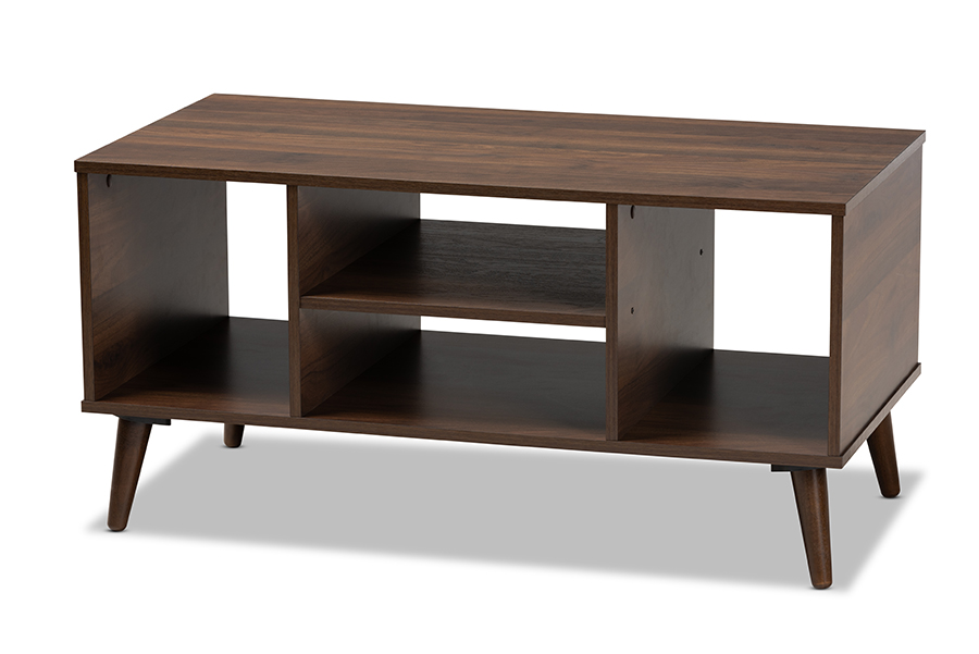 CT8001-Columbia Walnut-CT Linas Mid-Century Modern Walnut Finished Coffee Table