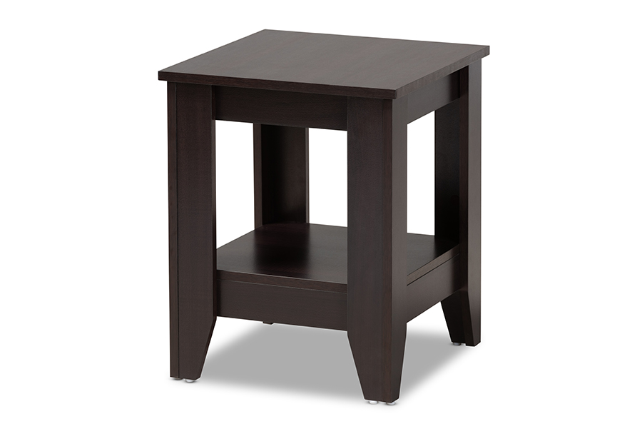 Picture of Baxton Studio ET8000-Wenge-ET Audra Modern & Contemporary Dark Brown Finished Wood End Table