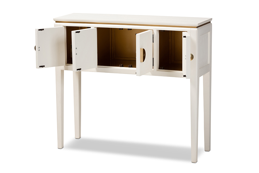Picture of Baxton Studio TOK3-Console Aiko Classic & Traditional Japanese-Inspired Off-White Finished 4-Door Wood Console Table