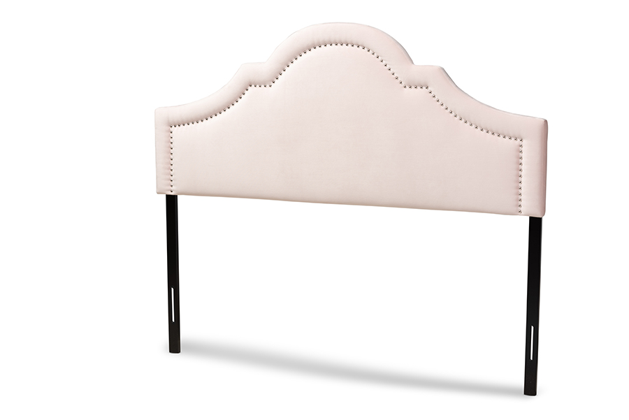 Picture of Baxton Studio BBT6567-Light Pink-HB-Full Rita Modern & Contemporary Light Pink Velvet Fabric Upholstered Headboard - Full Size