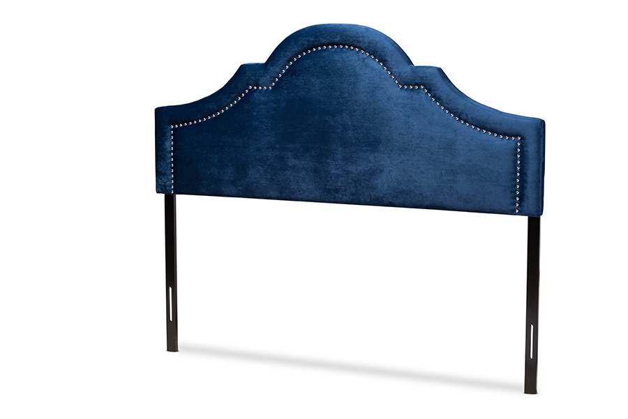 Picture of Baxton Studio BBT6567-Navy Blue-HB-Full Rita Modern & Contemporary Navy Blue Velvet Fabric Upholstered Headboard - Full Size