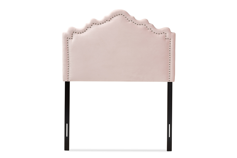 Picture of Baxton Studio BBT6622-Light Pink-HB-Twin Nadeen Modern & Contemporary Light Pink Velvet Fabric Upholstered Headboard - Twin Size