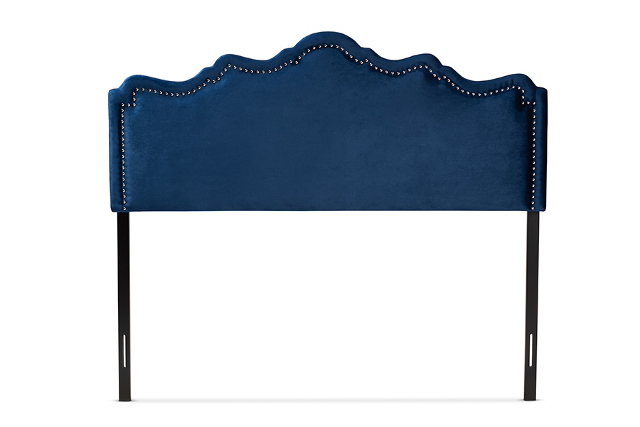 Picture of Baxton Studio BBT6622-Navy Blue-HB-Full Nadeen Modern & Contemporary Navy Blue Velvet Fabric Upholstered Headboard - Full Size