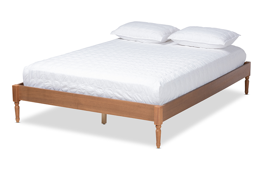 Picture of Baxton Studio MG0009-Ash Walnut-King Colette French Bohemian Ash Walnut Finished Wood King Size Platform Bed Frame