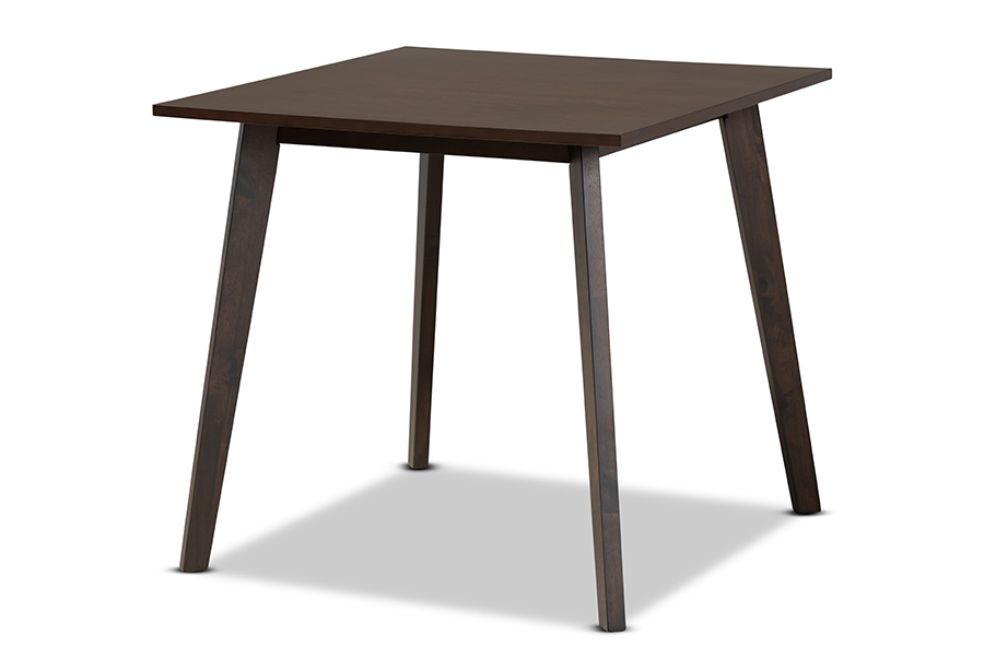 Picture of Baxton Studio Fiesta-Coffee Oak-DT Britte Mid-Century Modern Dark Oak Brown Finished Square Wood Dining Table