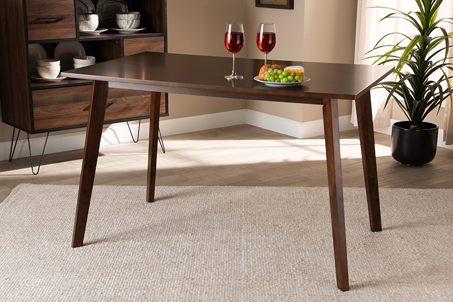 Britte Dining Table - Walnut Brown - 29.5in. H x 47.2in. W - Seats 4