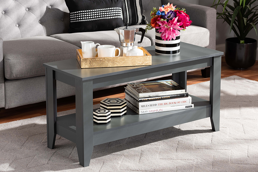 CT8000-Grey-CT Baxton Studio Elada Modern & Contemporary Grey Finished Wood Coffee Table
