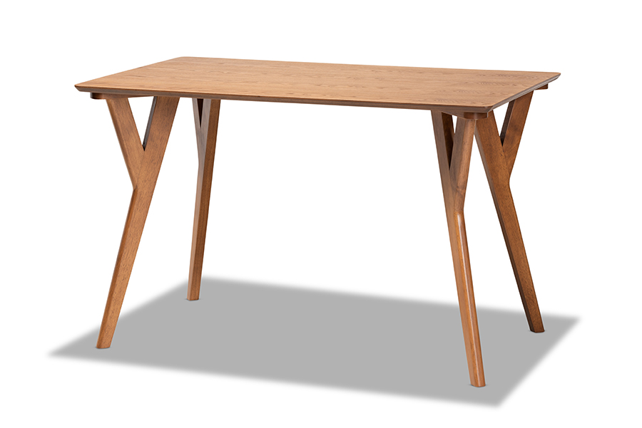 Sahar Mid-Century Modern Transitional Walnut Brown Finished Wood Dining Table