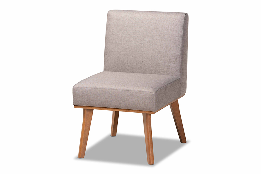 BBT8054-Grey-Walnut-CC 31.69 x 20.87 x 25 in. Grey Fabric Upholstered & Walnut Brown Finished Wood Dining Chair -  BAXTON STUDIO, 193271152834