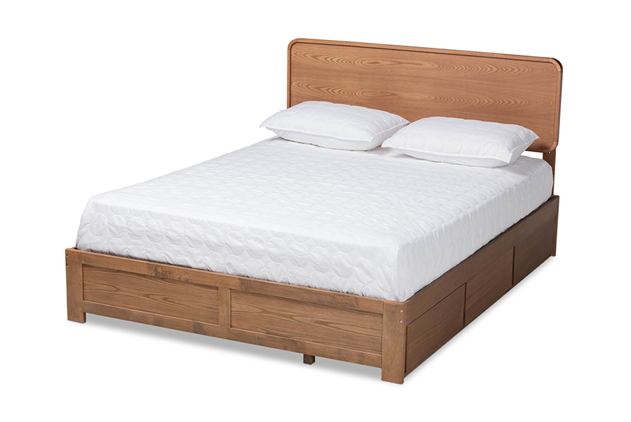 Eleni-Ash Walnut-Full Eleni Modern & Contemporary Transitional Platform Storage Bed, Ash Walnut - Full Size