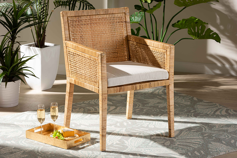 Karis-Natural-CC Baxton Studio Karis Modern & Contemporary Natural Finished Wood & Rattan Dining Chair