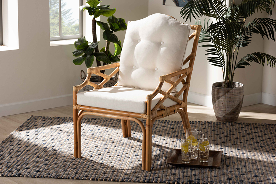 Picture of Wholesale Interiors Sonia-Natural-CC Arm Baxton Studio Sonia Modern & Contemporary Natural Finished Rattan Armchair