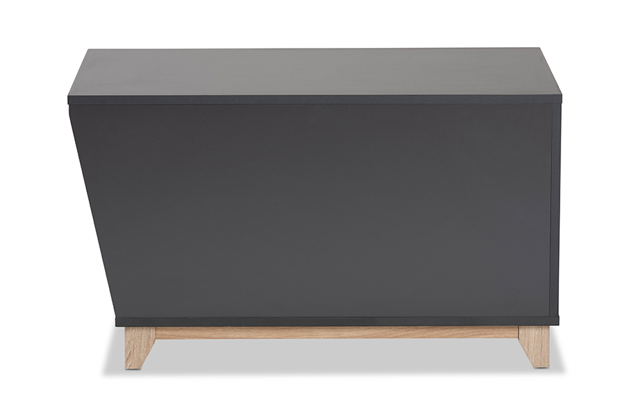 Picture of Baxton Studio SECHC150130WI-Dark Grey-Hana Oak-Cat House 18.1 x 31.5 x 18.9 in. Eckhart Modern & Contemporary Two-Tone Wood Cat Litter Box Cover House&#44; Dark Grey & Oak