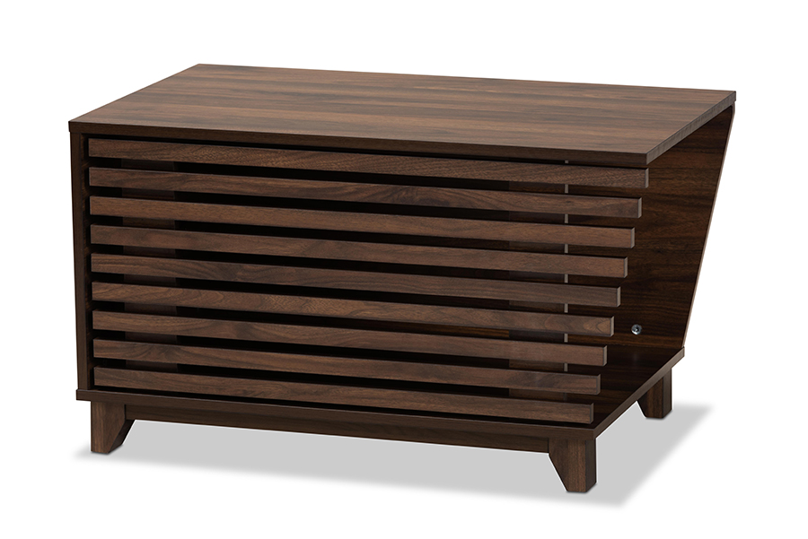 Picture of Baxton Studio SECHC150130WI-Walnut-Cat House 18.1 x 31.5 x 18.9 in. Eckhart Modern & Contemporary Two-Tone Wood Cat Litter Box Cover House&#44; Walnut Brown