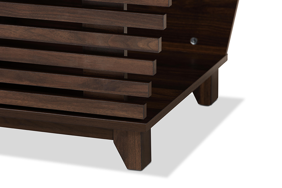 Picture of Baxton Studio SECHC150130WI-Walnut-Cat House 18.1 x 31.5 x 18.9 in. Eckhart Modern & Contemporary Two-Tone Wood Cat Litter Box Cover House&#44; Walnut Brown
