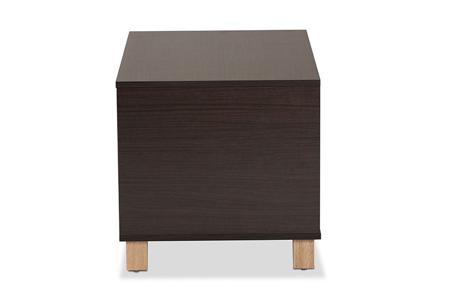 Picture of Baxton Studio SECHC150130WI-Modi Wenge-Hana Oak-Cat House 18.1 x 31.5 x 18.9 in. Eckhart Modern & Contemporary Two-Tone Wood Cat Litter Box Cover House&#44; Dark Brown & Oak
