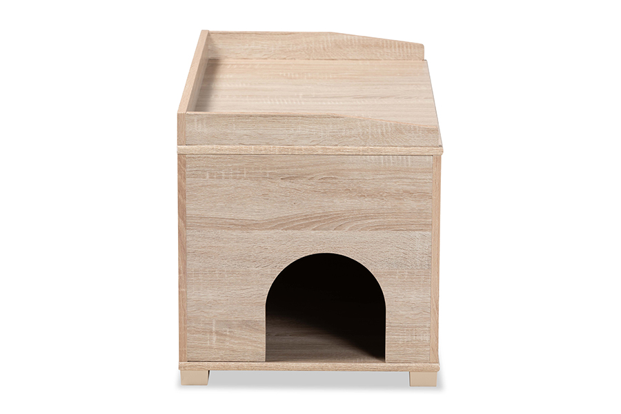 Picture of Baxton Studio SECHC150140WI-Hana Oak-Cat House 20.1 x 35.4 x 18.9 in. Mariam Modern & Contemporary Wood Cat Litter Box Cover House&#44; Oak