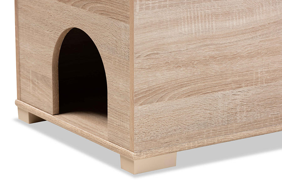 Picture of Baxton Studio SECHC150140WI-Hana Oak-Cat House 20.1 x 35.4 x 18.9 in. Mariam Modern & Contemporary Wood Cat Litter Box Cover House&#44; Oak