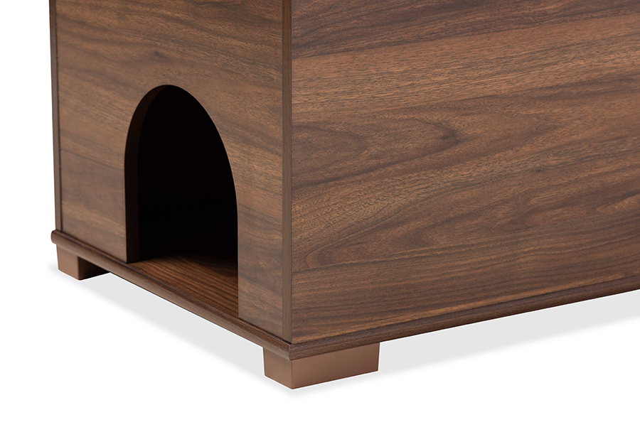 Picture of Baxton Studio SECHC150140WI-Walnut-Cat House 20.1 x 35.4 x 18.9 in. Mariam Modern & Contemporary Wood Cat Litter Box Cover House&#44; Walnut Brown