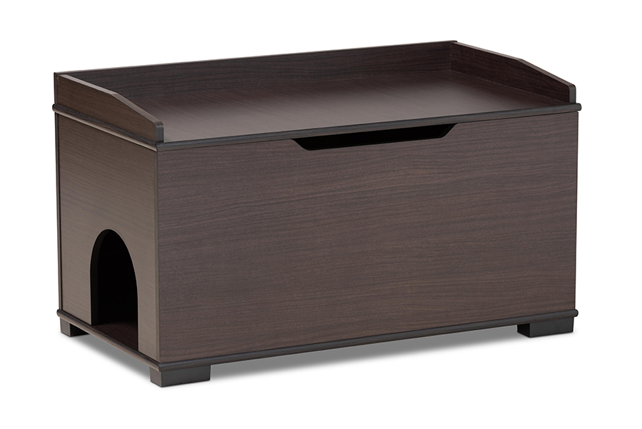 Picture of Baxton Studio SECHC150140WI-Modi Wenge-Cat House 20.1 x 35.4 x 18.9 in. Mariam Modern & Contemporary Wood Cat Litter Box Cover House&#44; Dark Brown