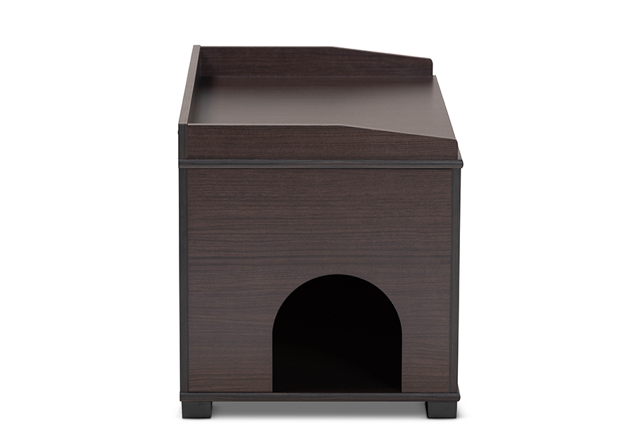 Picture of Baxton Studio SECHC150140WI-Modi Wenge-Cat House 20.1 x 35.4 x 18.9 in. Mariam Modern & Contemporary Wood Cat Litter Box Cover House&#44; Dark Brown