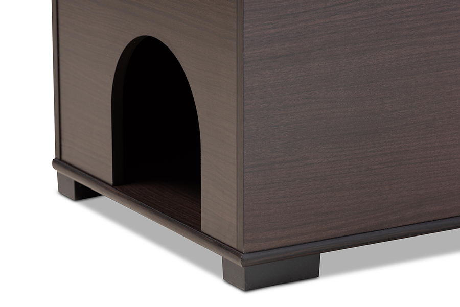 Picture of Baxton Studio SECHC150140WI-Modi Wenge-Cat House 20.1 x 35.4 x 18.9 in. Mariam Modern & Contemporary Wood Cat Litter Box Cover House&#44; Dark Brown