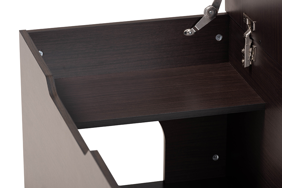 Picture of Baxton Studio SECHC150140WI-Modi Wenge-Cat House 20.1 x 35.4 x 18.9 in. Mariam Modern & Contemporary Wood Cat Litter Box Cover House&#44; Dark Brown