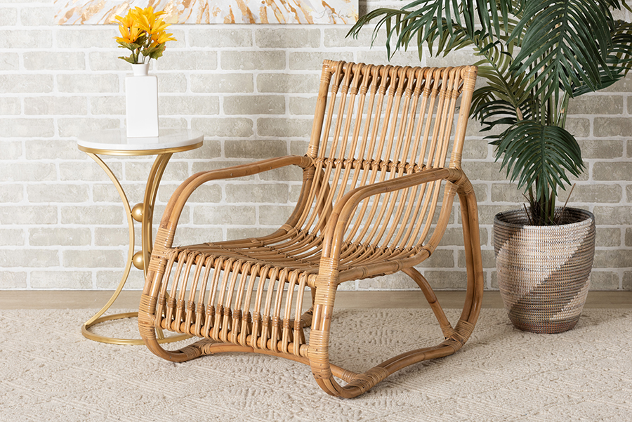 Picture of Baxton Studio 193271286959 Blanca Modern Bohemian Natural Brown Rattan Accent Chair