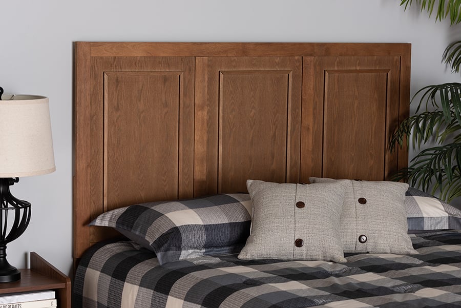 Giordano Classic & Traditional Wood Headboard, Ash Walnut - Queen Size