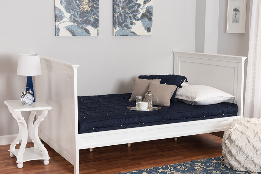 Picture of Baxton Studio 193271276714 78.6 x 42.9 x 41.3 in. Ceri Classic & Traditional White Finished Wood Twin Size Daybed