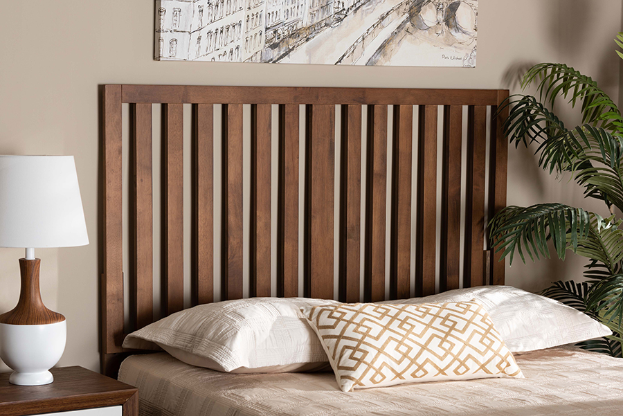 193271168569 61.2 x 50 x 0.8 in. Oren Modern & Transitional Ash Walnut Finished Wood Queen Size Headboard