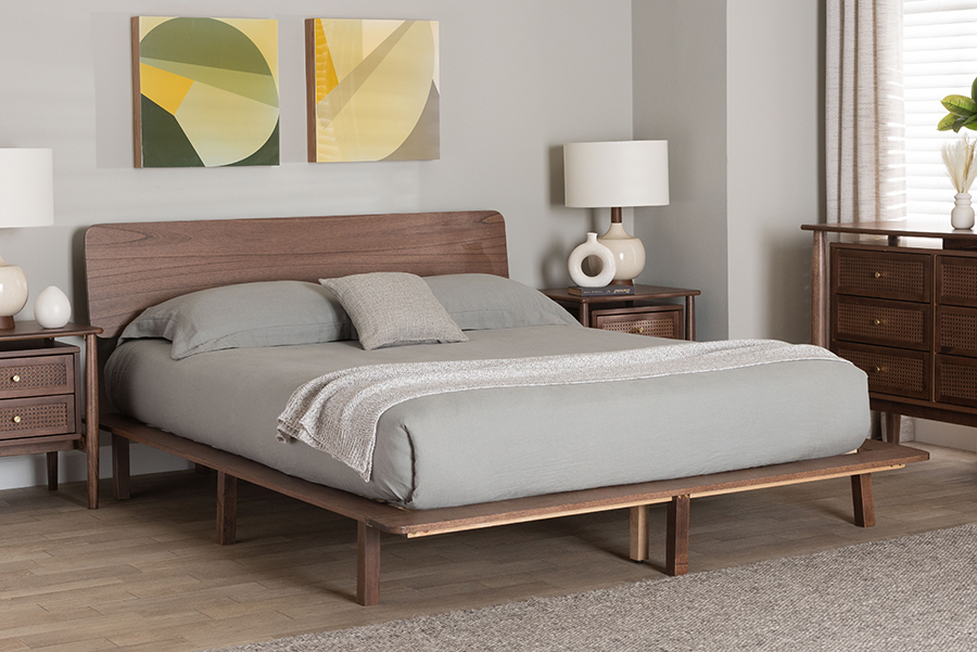 Baxton Studio Wholesale Interiors Baxton Studio Alyssa Japandi King Platform Bed
