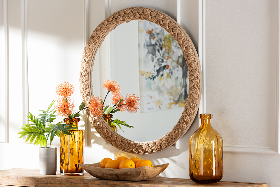 bali & pari bali and pari Shara 30" x 30" Coastal Rope-Accent Mirror