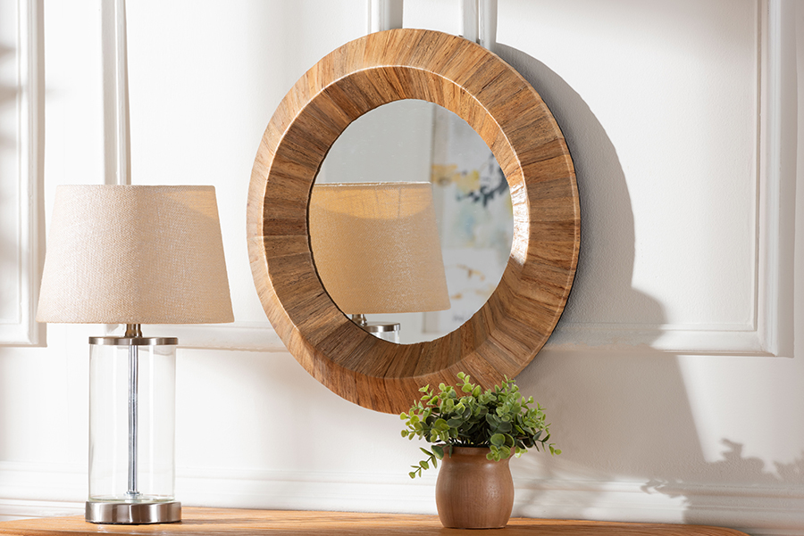 193271447848 Tarun Bohemian Grass Cloth Accent Mirror, Natural