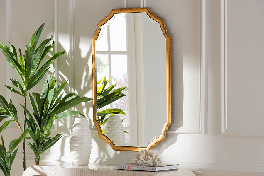 Baxton Studio Wholesale Interiors Baxton Studio Pacino Gold Accent Wall Mirror