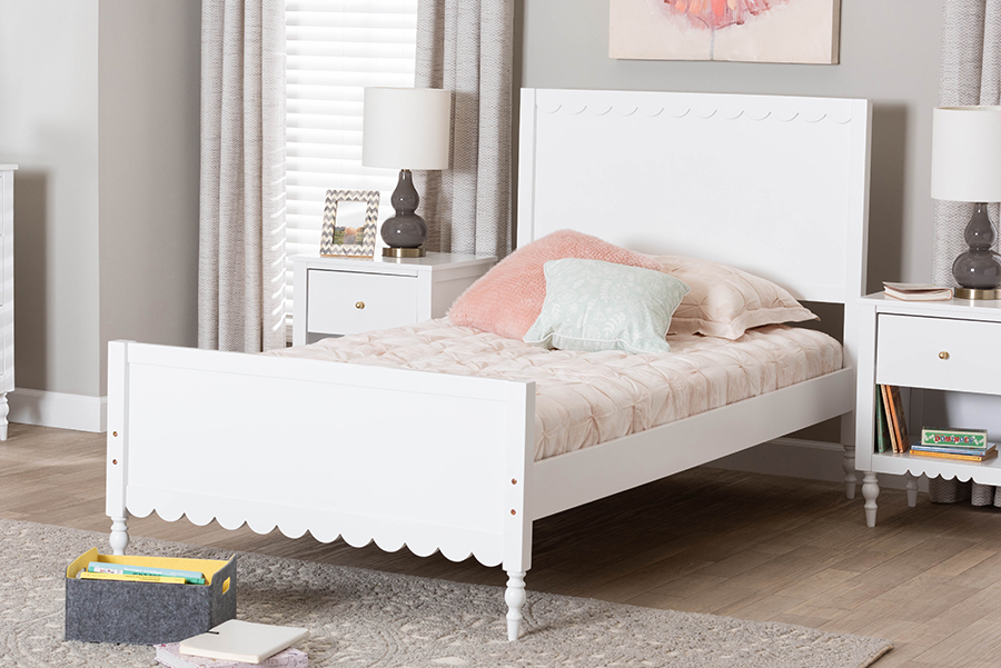 Baxton Studio Wholesale Interiors Baxton Studio Roni White Full Platform Bed