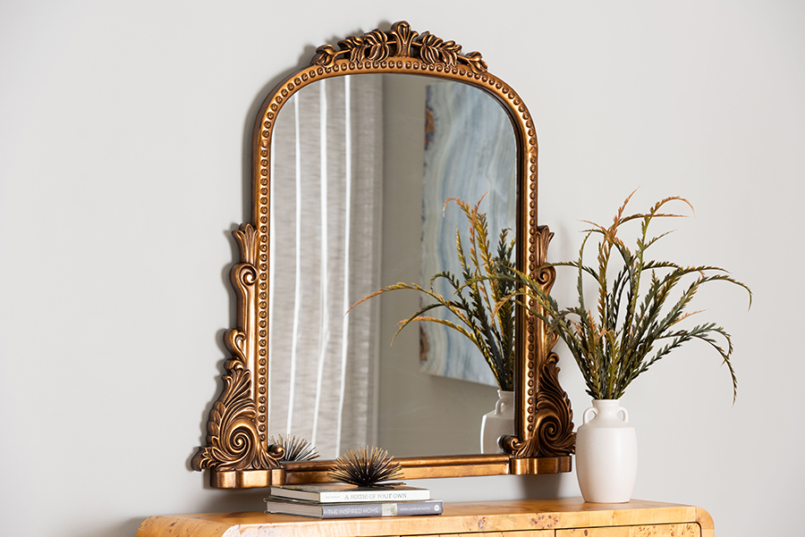 193271453122 Whitby Baroque Accent Mirror, Antique Goldleaf