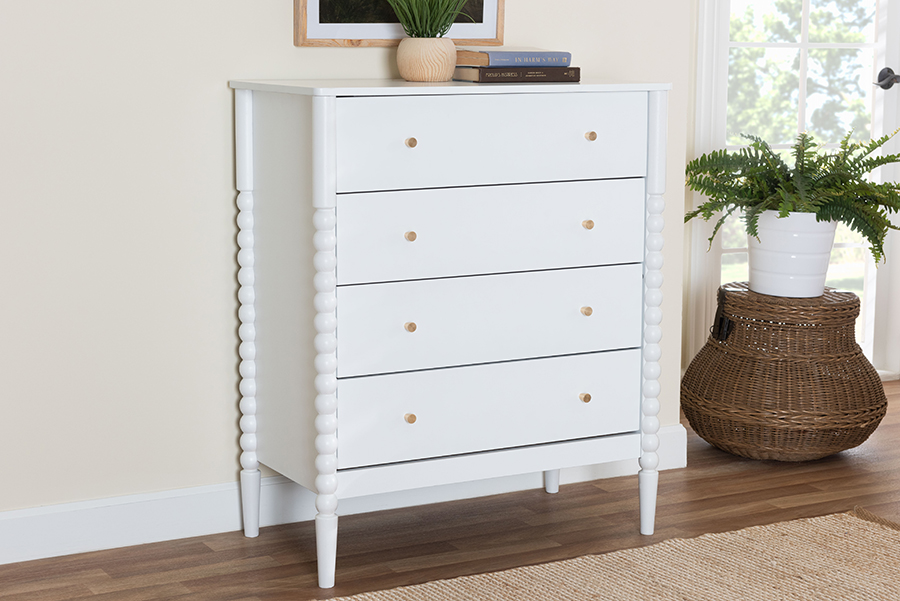 Baxton Studio Wholesale Interiors Baxton Studio Lucera Drawer Chest - White