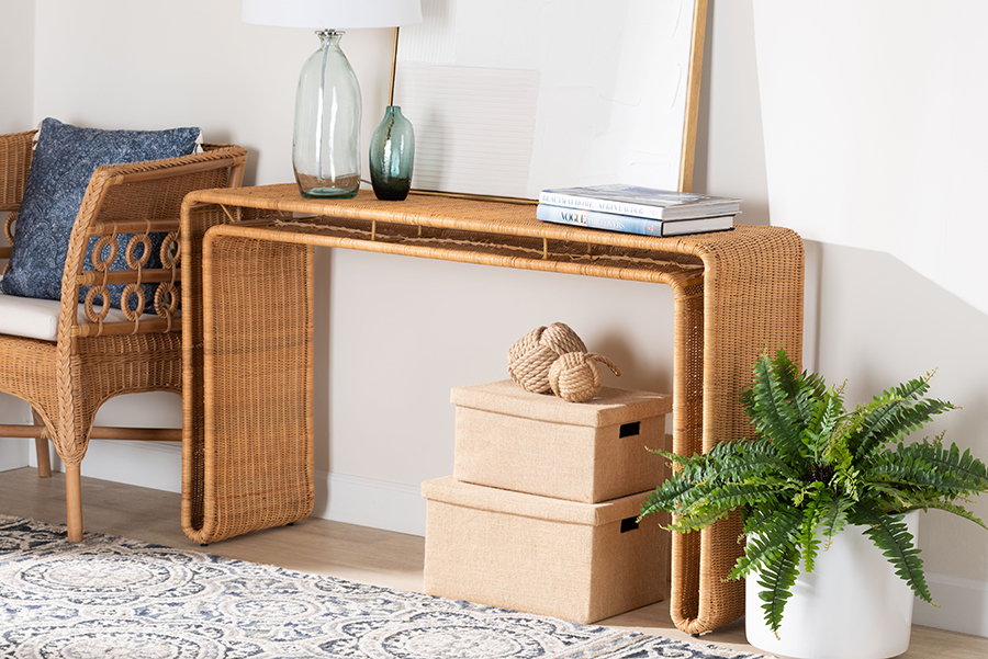 bali & pari Wholesale Interiors bali and pari Nevada Rattan Console Table