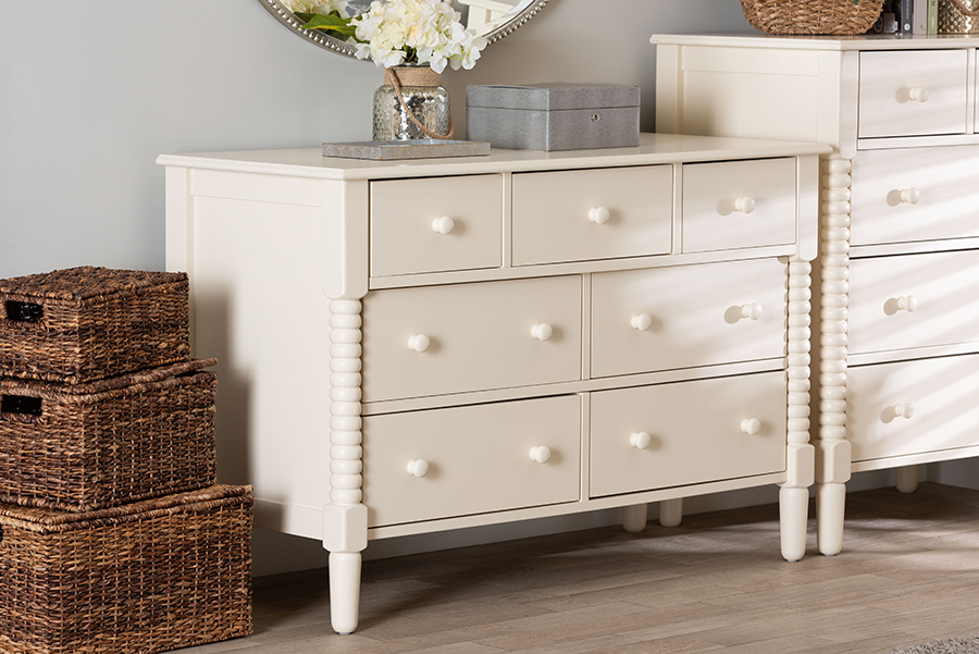 Baxton Studio Wholesale Interiors Baxton Studio Braith Dresser - Ivory/Off White