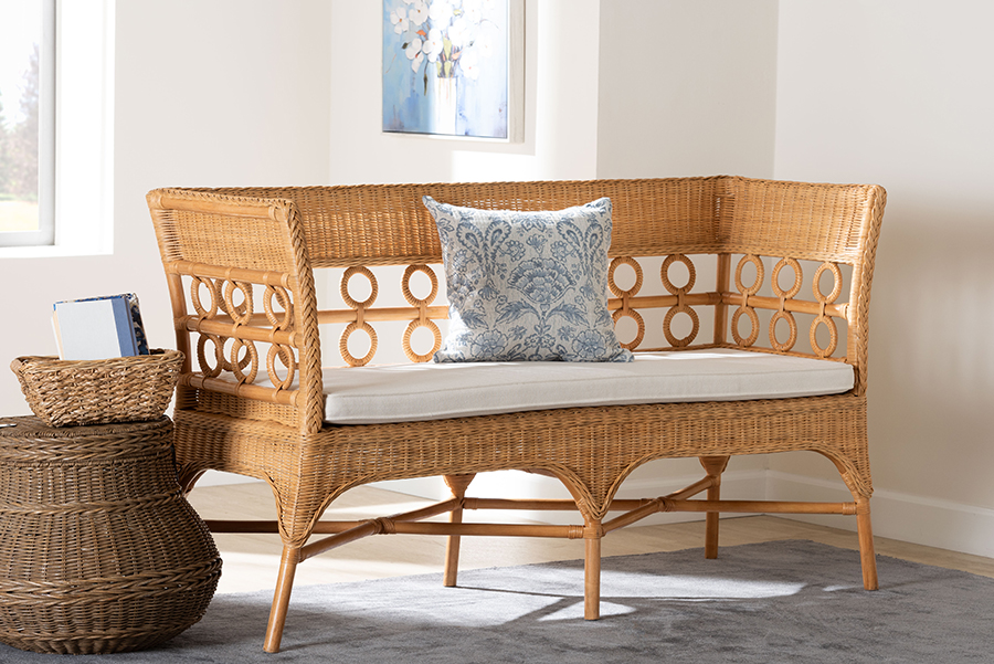 bali & pari Wholesale Interiors bali and pari Oxford Rattan Dining Bench Armrests