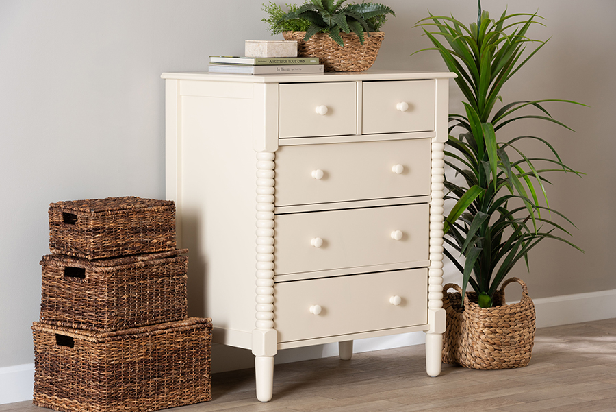 Baxton Studio Wholesale Interiors Baxton Studio Braith Drawer Chest - Ivory/Off White