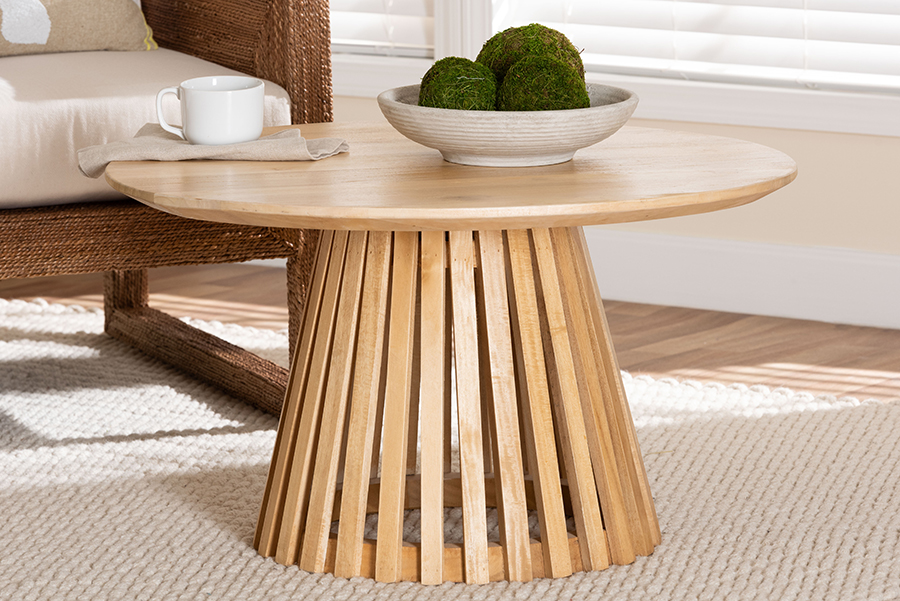 bali & pari bali and pari Caribic Modern Round Acacia Wood Coffee Table