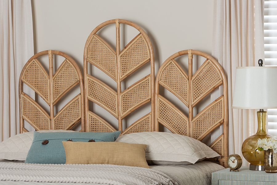 193271518524 Liang Natural Rattan Freestanding Headboard - Queen Size