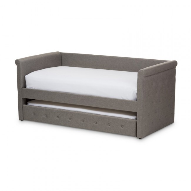 Picture of Baxton Studio CF8825-Light Grey-Daybed Alena Modern & Contemporary Light Grey Fabric Daybed with Trundle