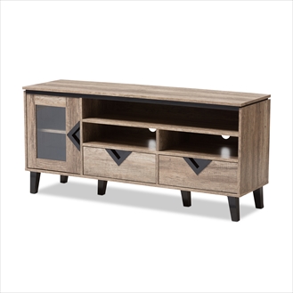 Picture of Baxton Studio W-1512 Cardiff Modern & Contemporary Light Brown Wood 55 in. TV Stand