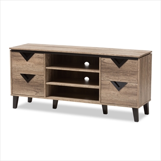 Picture of Baxton Studio W-1516 Beacon Modern & Contemporary Light Brown Wood 55 in. TV Stand