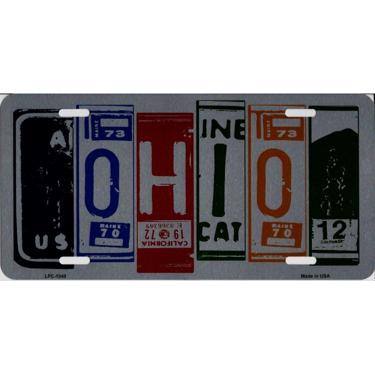 LPC-1049 6 x 12 in. Ohio Cut Style Metal License Plate