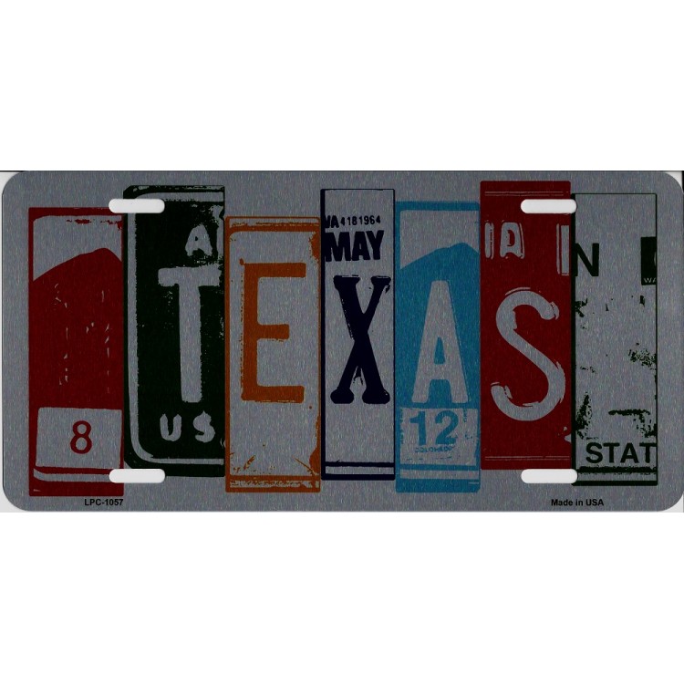 LPC-1057 6 x 12 in. Texas Cut Style Metal License Plate